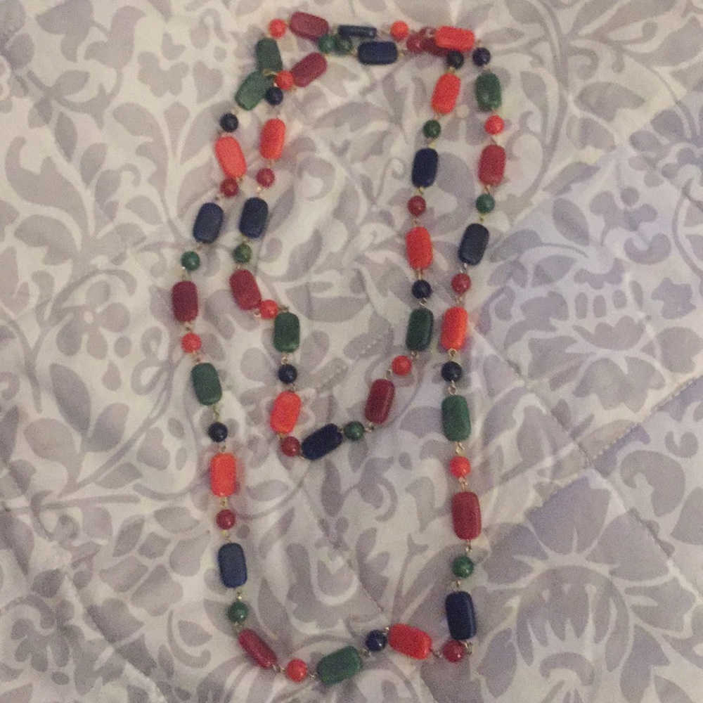 Vintage multi colored long necklace